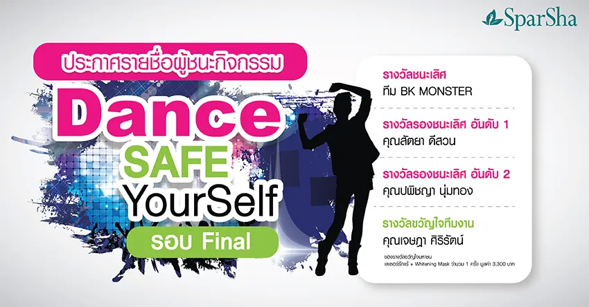 ประกาศรายชื่อผู้ชนะจากการร่วมสนุกกิจกรรม Dace Safe Yourself รอบ Final